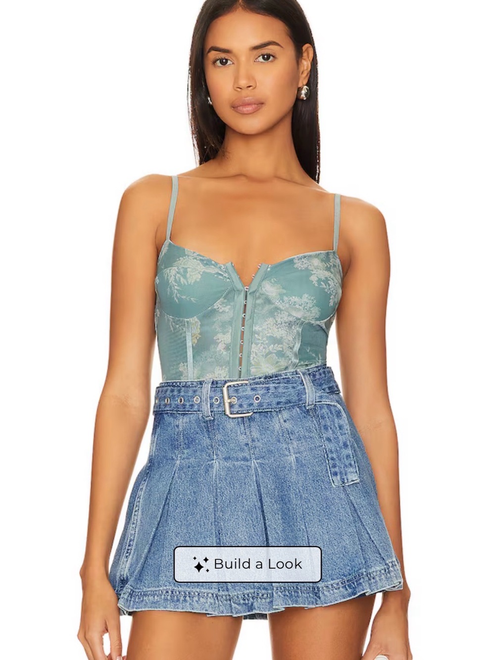 Free People Sage Green Night Rhythm Bodysuit Size M